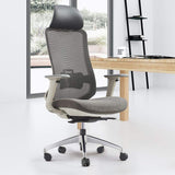 Chaise de bureau pivotante en mailles clair contemporain avec dos haut et hauteur réglable