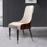 Modern High Back Faux Leather & Bent Board Upholstered Dining Chair Side Chair