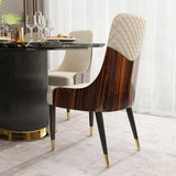 Modern High Back Faux Leather & Bent Board Upholstered Dining Chair Side Chair