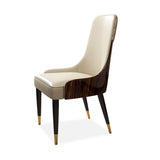 Modern High Back Faux Leather & Bent Board Upholstered Dining Chair Side Chair