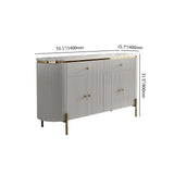 55.1" Modern Marble Top Buffet & Sideboard Doors & Drawers & Shelves
