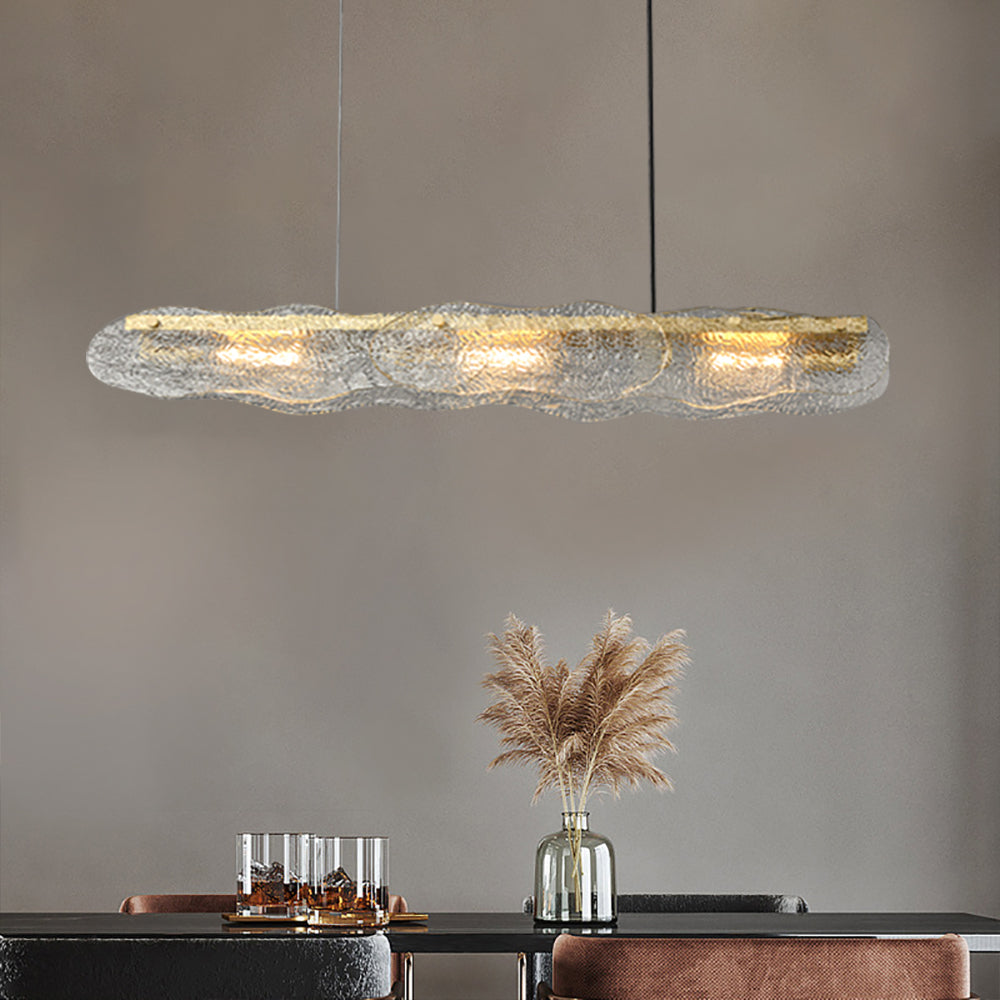 Postmodern Wave Shaped Glass Pendant Light Kitchen Island Light
