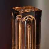 Postmoderne 1-Licht-Kristall-Tischlampe mit Ein-/Aus-Schalter in antikem Messing