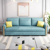 81.1" Blue Arm Full Sleeper Sofa Bed with Storage&Side Pockets