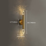 Contemporary Simple 2-Light K9 Crystal Wall Sconce in Brass