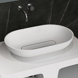 Navire la salle de bain ovale lavage de lavabo en pierre résine