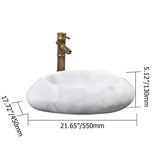 Vessel Oval Natural Stone Bathroom Wash Sink Cobblestone Shape