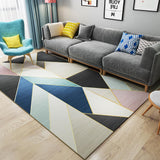 6'x9' moderner, abstrakter, geometrisch verlaufender, mehrfarbiger Rechteck-Teppich