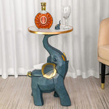 Table d'appoint d'éléphant en résine bleu