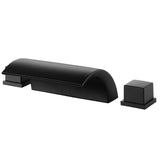 Waterfall Roman Tub Faucet Double Handle Brass Deck Mounted Faucet in Matte Black