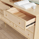 53 "Dresser Nordic Natural Bedroom Dresser مع 6 أدراج من المنسوجة بالذهب
