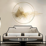 Natural Abstract Landscape Wall Decor 3D Gold Metal Wall Art