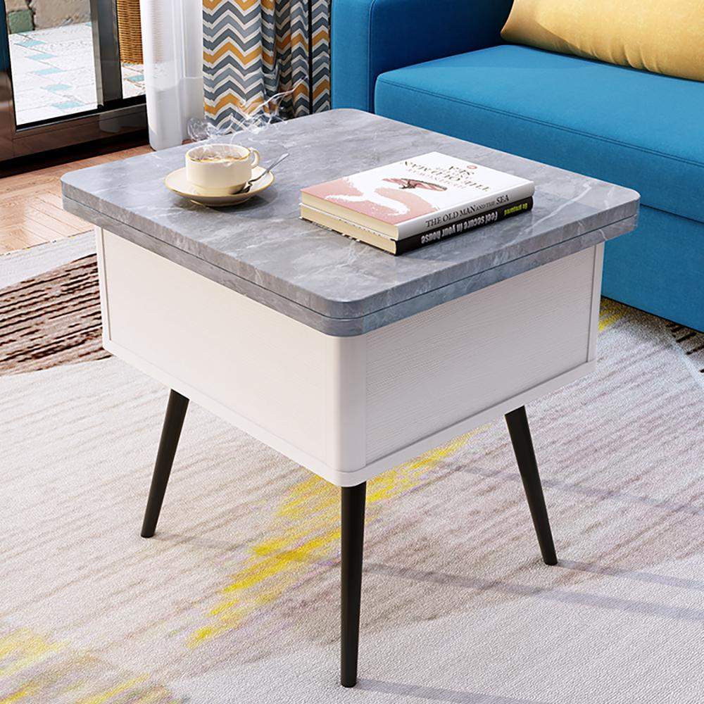 Modern Lift Top Gray Coffee Table with Storage MDF Top & Carbon Steel Base Extendable-Richsoul-Coffee Tables,Furniture,Living Room Furniture