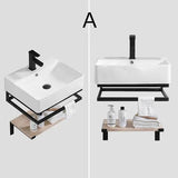 20" Modern Floating Bathroom Vanity with Single Sink and Shelf Space Saving