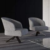 Gray Contemporary Cotton & Linen Upholstered Accent Chair with Stainless Steel Base-Richsoul-Chairs &amp; Recliners,Furniture,Living Room Furniture
