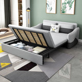 Modernes Vollschlafsofa, mit Leinen gepolstertes, umwandelbares Sofa mit Stauraum