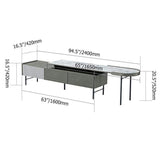 Modern Gray 3-Drawer Retracted & Extendable TV Stand Up to 95"-Furniture,Living Room Furniture,TV Stands