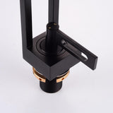Single Handle Black Geometric Bathroom Sink Faucet Single Hole Solid Brass Architectural Design