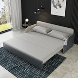 76.8" Convertible Storage Sofa Leather Cotton&linen Upholstered Full Sleeper Sofa