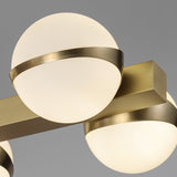 Modern 6-Light Globe Chandelier in Round Brass Frame