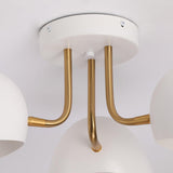 Disponxe de lampe à plafond légère à montage semi-fluste à 3 légers moderne avec ombre blanche