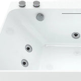 60 "Baignoire de massage à whirlpool rectangulaire moderne en acrylique dans la chromathérapie LED