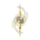 金色の幾何学的なフレームが付いている 3D 現代金属の特大の壁時計