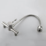Brushed Nickel Wall Mount Stainless Steel Kitchen Faucet with Dual Function Sprayer