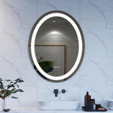 Moderner ovaler 20 "x 28" Wandmontierter LED-Badspiegel ohne Rahmen, beschlagfrei