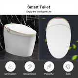Weiße, einteilige, längliche, automatische, intelligente, am Boden montierte, selbstreinigende Toilette