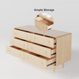 53 "Dresser Nordic Natural Bedroom Dresser مع 6 أدراج من المنسوجة بالذهب