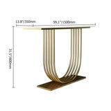 47.2"白い純木の狭いコンソール テーブルの金の金属の台座の玄関のテーブル
