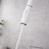 White Kitchen Faucet With Pull Down Sprayer Single Handle Temperature Display