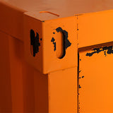 Industrial Loft Red Nightstand Retro Bedside Storage Cabinet with Door & Drawer