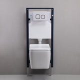 Wall Hung Toilet with In-Wall Tank and Carrier System Elongated 1.1/1.6 GPF Dual Flush in White