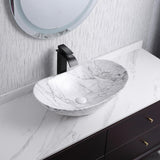 Keramikgefäß Badezimmer Waschbecken Boot geformtes Marmormuster