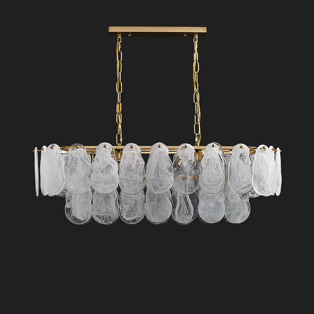 Postmodern Multi-Tier Cloud Glass Pendant Light Kitchen Island Light Adjustable Chain