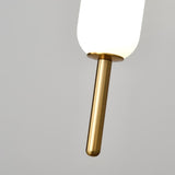 White Pendant Light Fixture LED Single Hanging Light Brass Finish