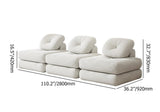 White Cloud Modular Sectional Convertible 3-Seater Sofa Velvet Upholstered with Pillows