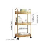 Modernes Gold 3 Ebenen Mesh Storage Regale Rolling Cart Rack Metall