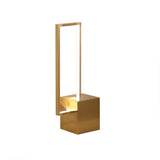 Lampe de table géométrique moderne lampe de bureau dominable dorée avec base carrée