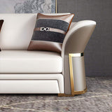 Modern Faux Leather Living Room Sofa Set in Brown & White Set of 3-Richsoul-Furniture,Living Room Furniture,Living Room Sets