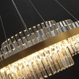 Modern Tiered Crystal LED Chandelier in Brass Dimmable Light-Richsoul-Ceiling Lights,Chandeliers,Lighting