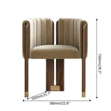 Modern Wood Accent Chair Camel Velvet Upholstered Arm Chair-Richsoul-Chairs &amp; Recliners,Furniture,Living Room Furniture