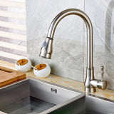 Twenk Single Handle Pullout Spray Kitchen Faucet Swirling Spout in Brushed Nickel