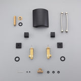 Waterfall Roman Tub Faucet Double Handle Brass Deck Mounted Faucet in Matte Black