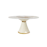 Weißer runder Esstisch mit Steinplatte Goldener Edelstahlrahmen-Sockel-Esstisch