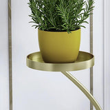 Moderner Blumenständer aus Metall mit 3 Ablagen, goldener Eck-Pflanzständer für den Innenbereich