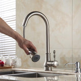 Twenk Single Handle Taplout Spray Kitchen Faucet Swirling Swirling In Nickel brossé