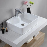 40 "Vanité de salle de bain flottante moderne avec évier unique blanc et noir